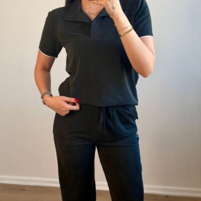 Polo Yaka T-Shirt Pantolon Takım yan görünüm